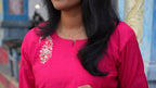 Magenta(Raani Pink) Embroidered Straight Kurta with Matching Pants/CSP000